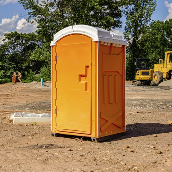 how often are the portable restrooms cleaned and serviced during a rental period in Liberty OH